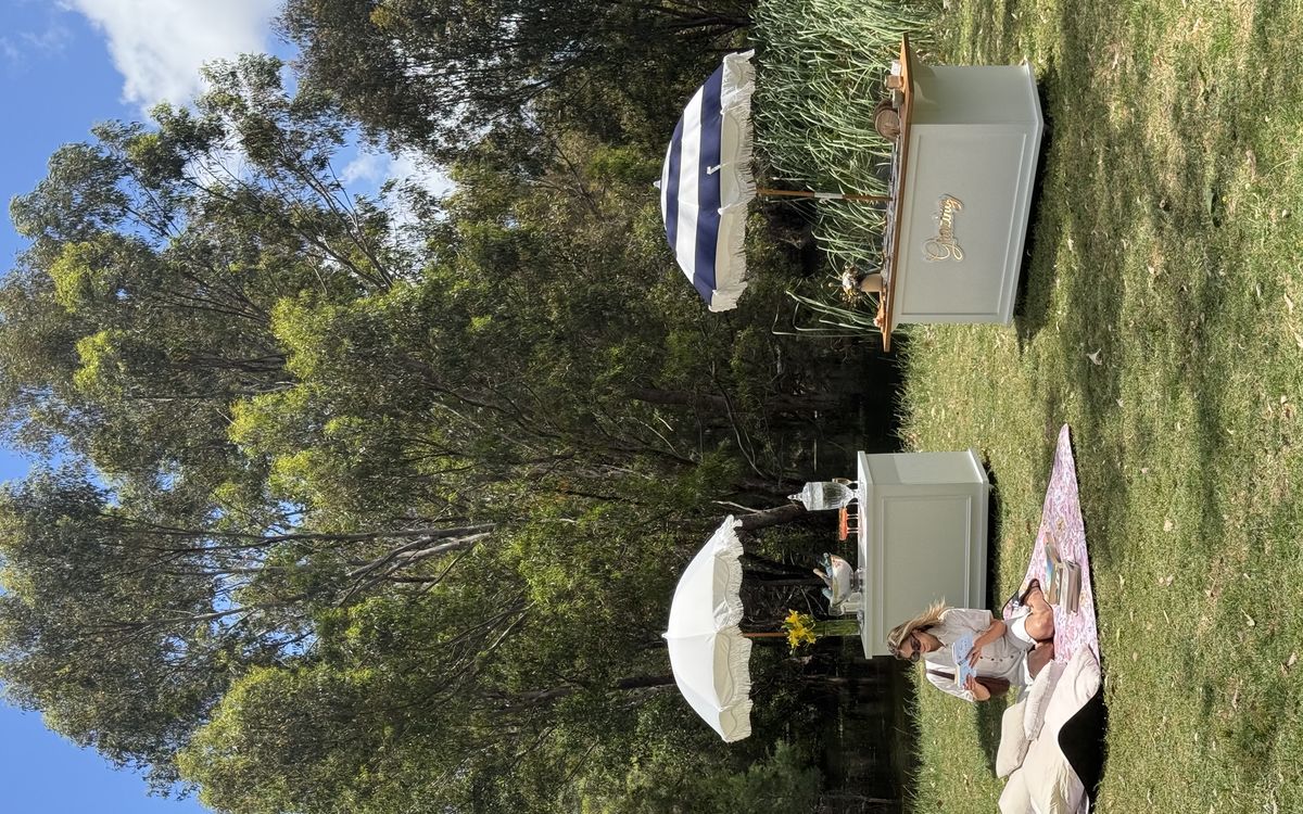 Grazing cart by the river
